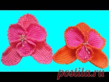 Орхидея крючком. Тунисское вязание. Цветок крючком. Ч. 1 (Orchid. Tunisian crochet. P. 1) - YouTube