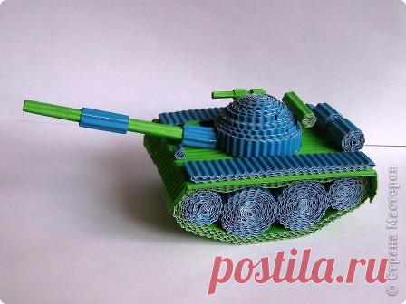 Как сделать танк из гофрированного картона.