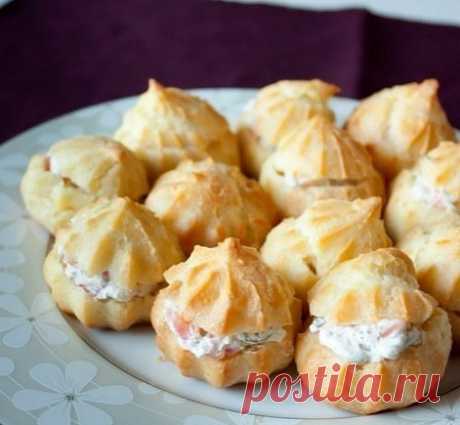Профитроли со сливочным сыром и лососем рецепт – закуски