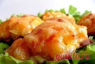 Как приготовить курица, запеченная с ананасами и сыром  - рецепт, ингредиенты и фотографии