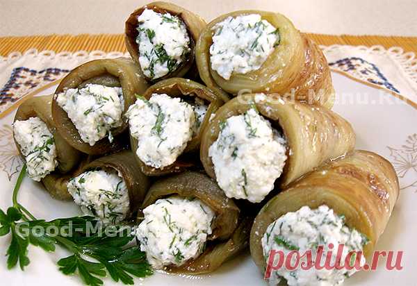 Рулетики из баклажанов с творогом - рецепт с фото от Good-Menu.Ru