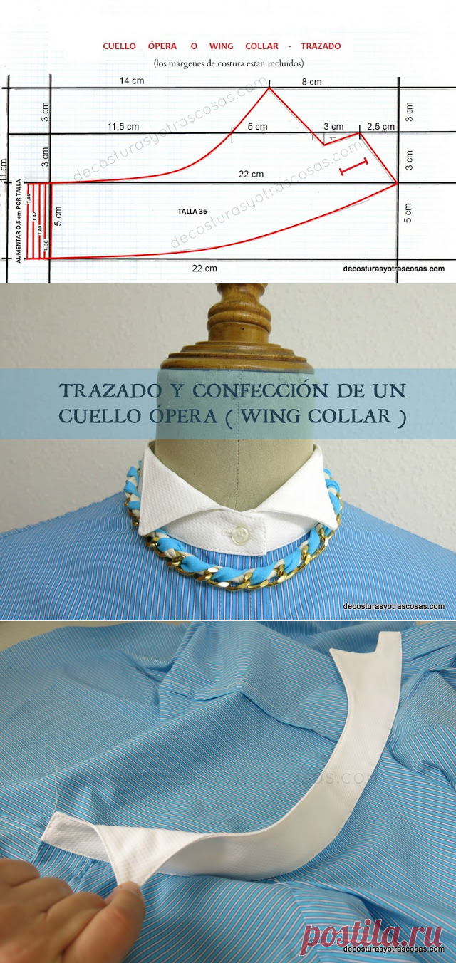 De costuras y otras cosas: COMO COSER UN CUELLO ÓPERA , ESMOQUIN O WING COLLAR