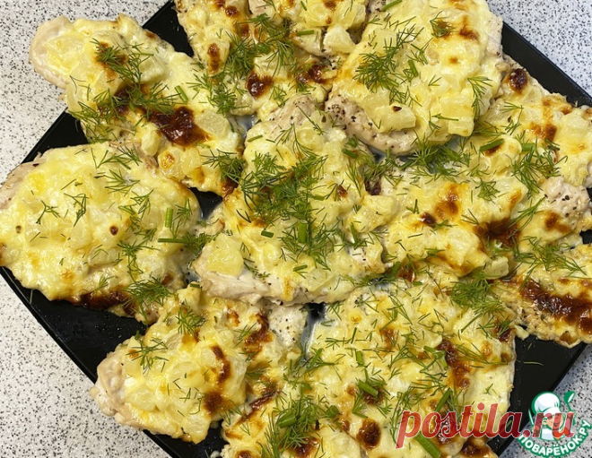 Прованские куриные отбивные с ананасом – кулинарный рецепт