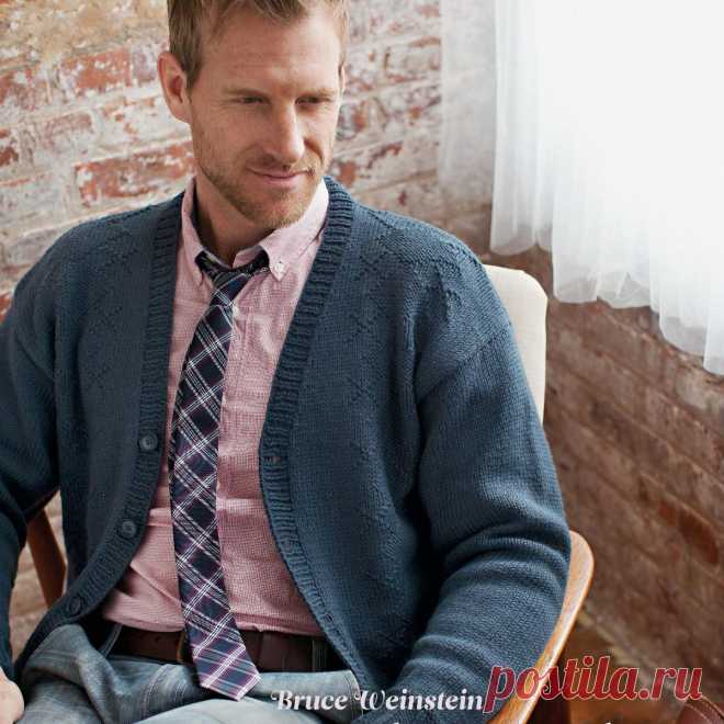 Вязание для мужчин кардигана Textured Argyle, The Knitter 60