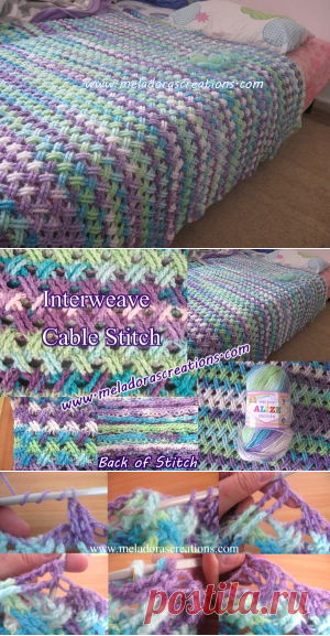 Meladoras Creations  |  Interweave Cable Celtic Weave Crochet Stitch – Free Crochet Pattern