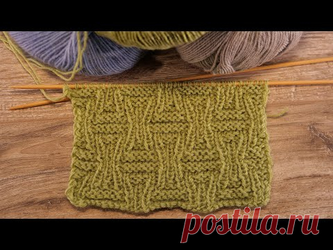Двухсторонний эластичный узор для шарфа спицами 🐲 Double-sided knitting pattern for scarf