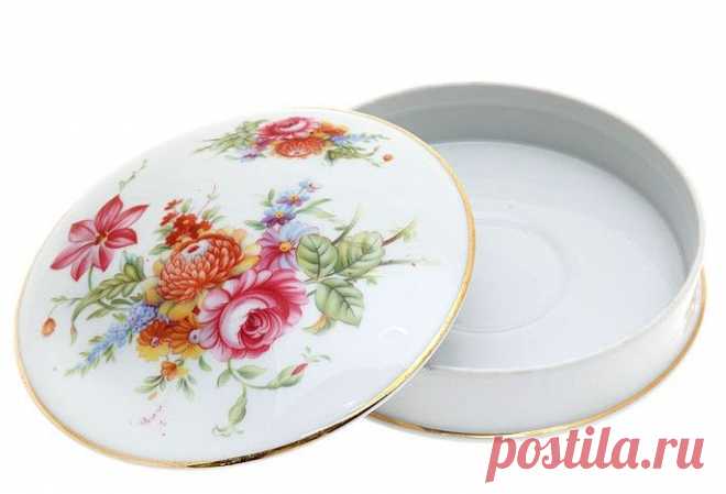 Limoges! Шкатулка для мелочей. Фарфор, деколь c подрисовкой, золочение. Limoges, Франция, 1970-е годы