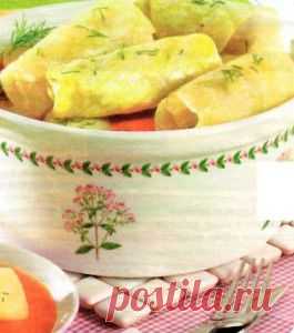 Постные голубцы с рисом и грибами