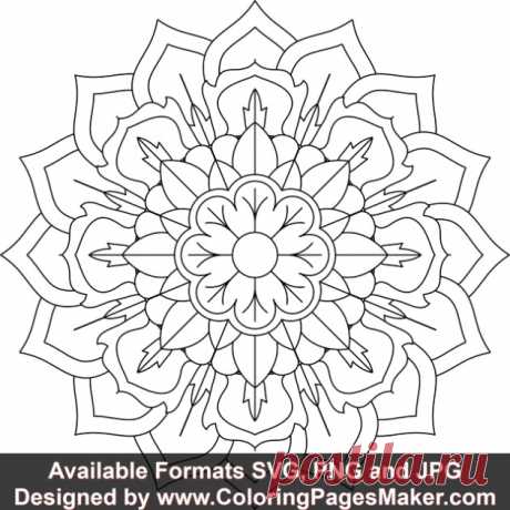 SVG Mandala Art #177 &amp;#8211; ColoringPagesMaker