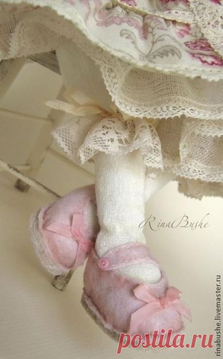 Люси - рыжий,розовый,экрю,кукла,авторская кукла,авторская игрушка,авторская ручная работа