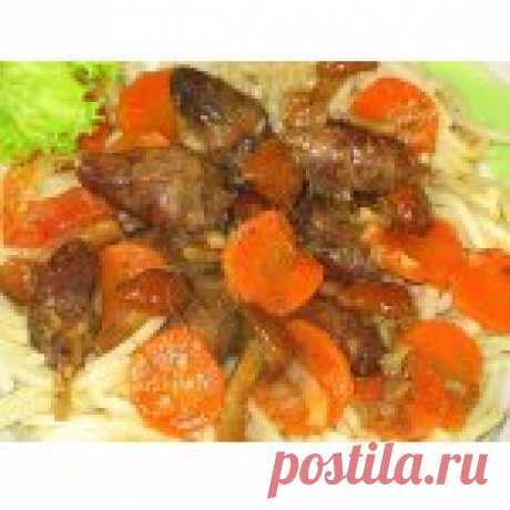 Куриные сердечки с морковью и грибами Кулинарный рецепт