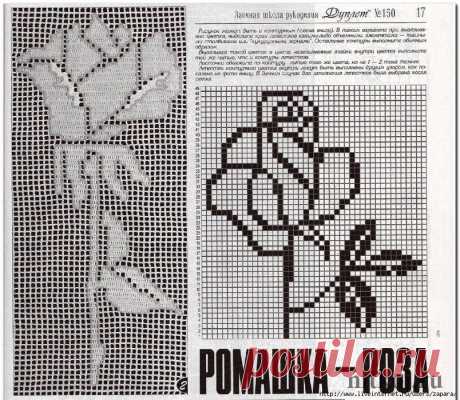 Топ с ромашкой – филейное вязание » Ниткой - вязаные вещи для вашего дома, вязание крючком, вязание спицами, схемы вязания