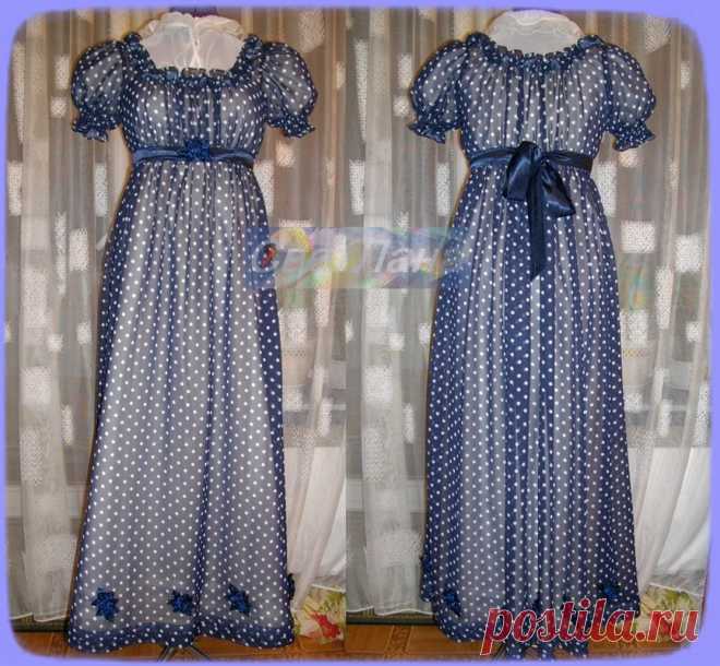 Платье в стиле ампир.Стилизация на начало 19 в