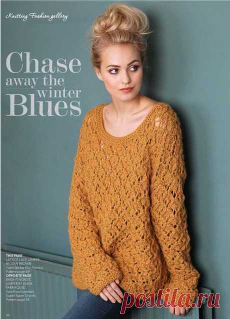 Вязание джемпера LATTICE LACE из толстой пряжи