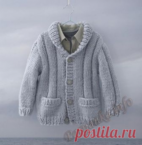 Жакет с шалевым воротником (д) 21*150 Phildar №5069