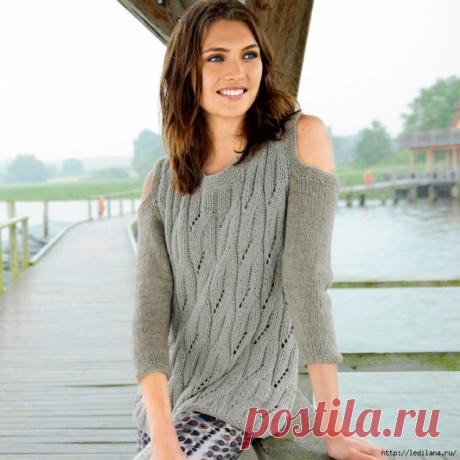 Джемпер с вырезами на плечах - Сделай сам - медиаплатформа МирТесен В джемпер с открытыми плечами и укороченными рукавами удачно сочетаются два вида пряжи и два вида узоров. Журнал «Verena. Спецвыпуск» № 6/2019 РАЗМЕРЫ 38—40 (44—46) ВАМ ПОТРЕБУЕТСЯ пряжа 1 (50% полиамида, 35% шерсти альпака, 15% овечьей шерсти; 100 м/50 г) — 450 (500) г песочного цвета и пряжа...