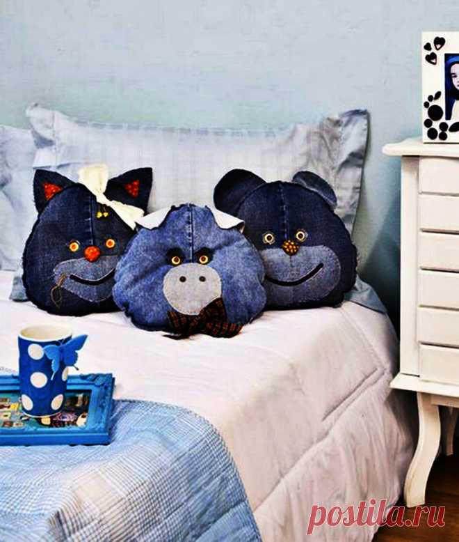 Подушки в виде звериных мордочек — Сделай сам, идеи для творчества - DIY Ideas