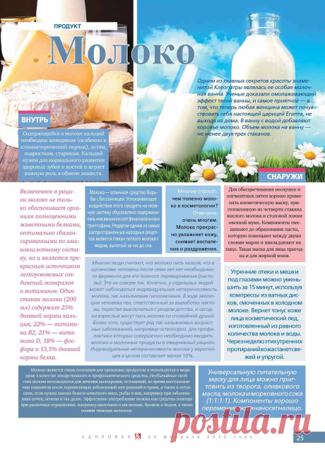 Молоко: внутрь и снаружи