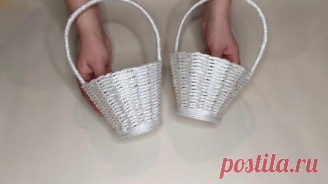 Красивая корзина из веревки: плетём легко и с удовольствием