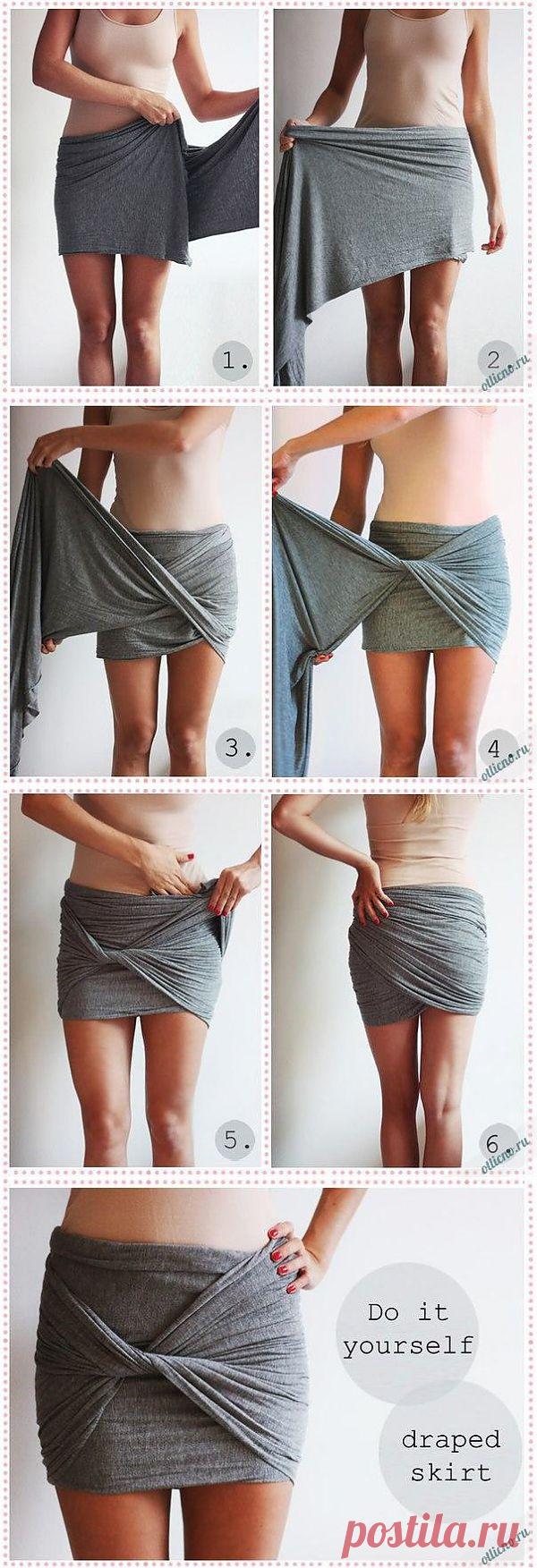 Юбка из куска трикотажа без шитья | Отлично! Школа моды, декора и актуального рукоделия