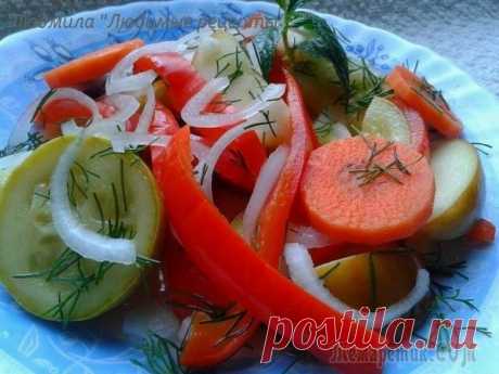 Суточная маринованная закуска-салат из яблок с овощами!