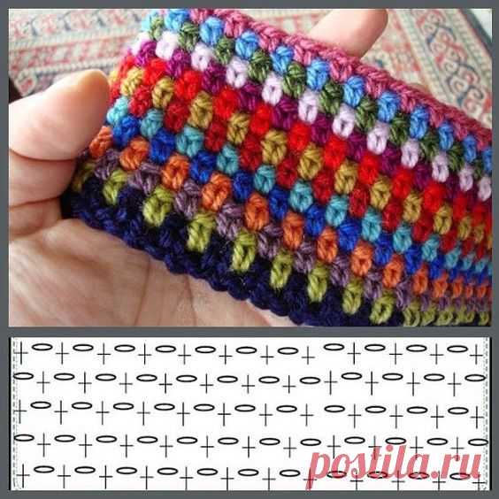 Узор крючком. Используем остатки пряжи