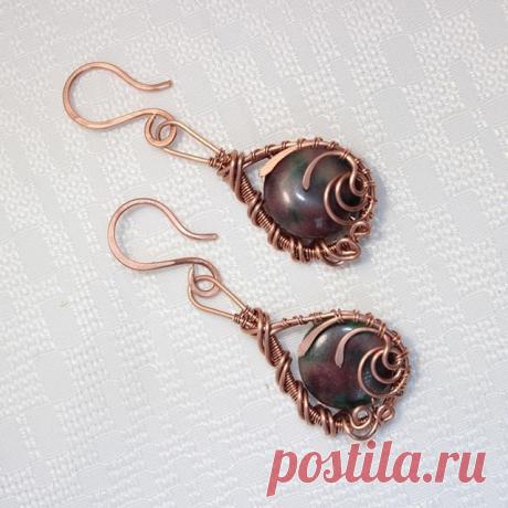 #серьги #медь #турмалин Эту и другие работы можно заказать vk.com/kaffclub @_flamens_ #_flamens_ #naturestone #naturebeads #etsy #etsyjewelry #etsyseller #etsyshop #etsyflamens #vk #style #boho #bohochic #jewelry #earrings  #tourmaline #copper #tenderness #gift #jewelry #handmade #withlove