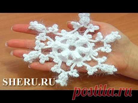 Снежинка крючком Урок 1