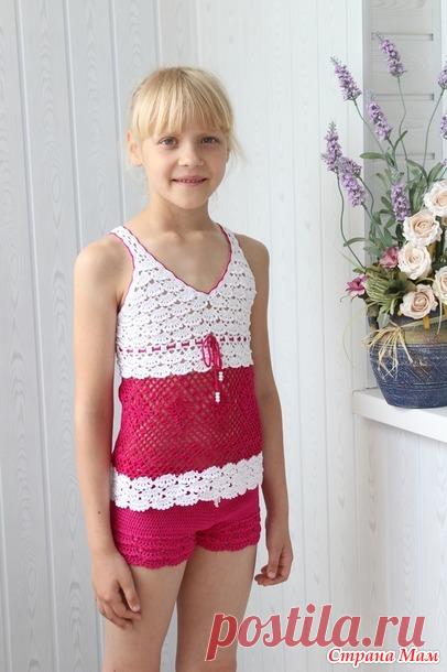 Летний костюмчик для девочки Малиновое мороженое №2 - Вязание - Страна Мам