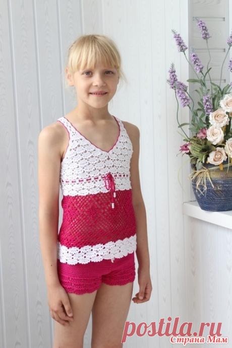 Летний костюмчик для девочки Малиновое мороженое №2 - Вязание - Страна Мам