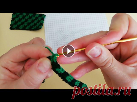 Жаккард крючком без протяжек #жаккардкрючком#вязаниекрючком#простаясхемадлявязаниякрючком# В данном видео я показываю как связать жаккард крючком без протяжек....