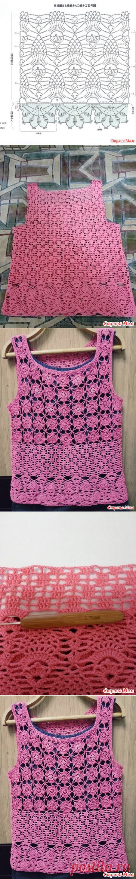 Маечка крючком 46-48размера - ВЯЗАНАЯ МОДА+ ДЛЯ НЕМОДЕЛЬНЫХ ДАМ - Страна Мам