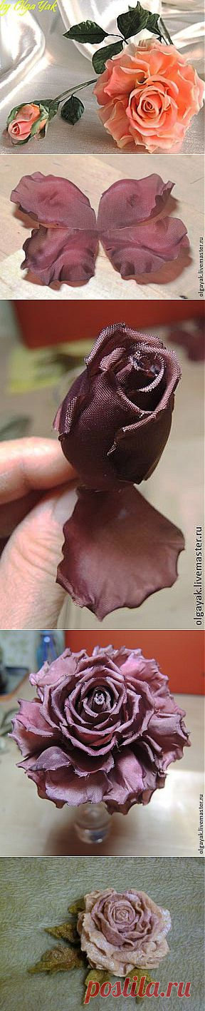 Роза из ткани. Простая, но эффектная. - Ярмарка Мастеров - ручная работа, handmade
