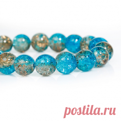DoreenBeads 2 Пряди Aqua Blue & Coffee Crackle Стеклянные Бусины 10 мм (B12254) купить на AliExpress