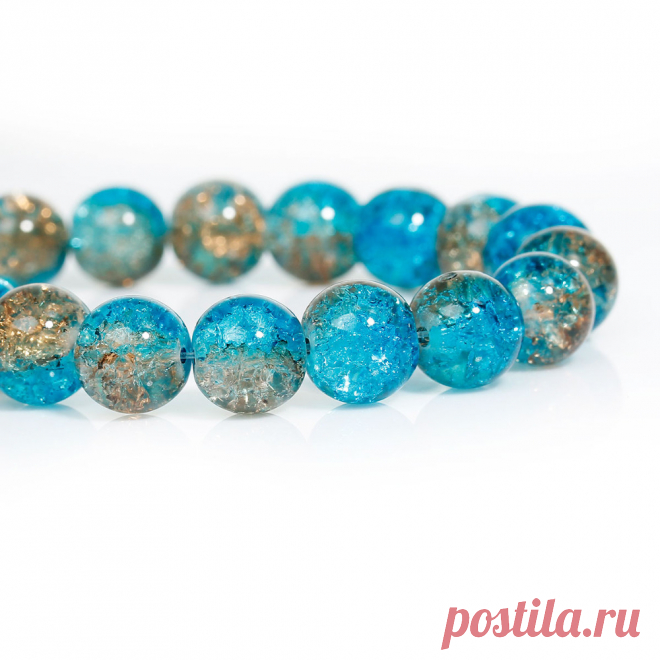 DoreenBeads 2 Пряди Aqua Blue & Coffee Crackle Стеклянные Бусины 10 мм (B12254) купить на AliExpress