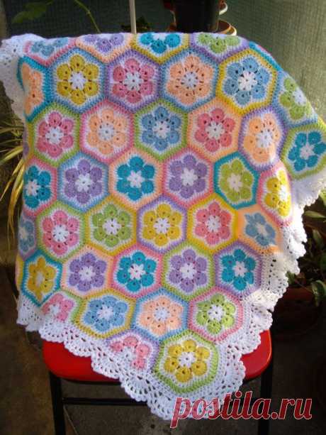 Granny Square Crochet Decke...Babydecke von GalyaKireva auf Etsy