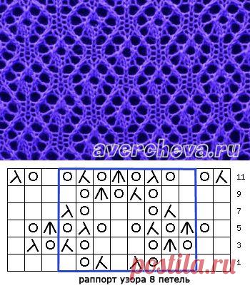 узор 530 классический ажур | каталог вязаных спицами узоров