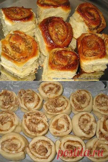 Булочки с яблоком из быстрого теста.