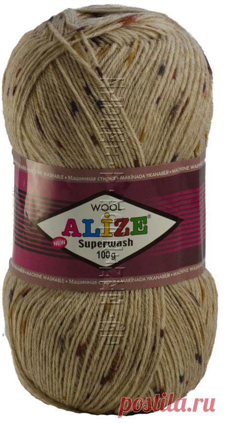 Пряжа SUPERWASH Alize - (цвет 5748 - Св.беж, серый, коричневый) - интернет-магазин пряжи "Клубки в корзинке" Пряжа SUPERWASH Alize, 75% шерсть супероуш, 25% полиамид, 100 г/420 м. Пряжа для ручного вязания. Машинная стирка. Подходит как для крючка, так и для спиц. Пряжа для вязания носков, домашних тапочек, шарфов, шапок, перчаток и т.п.