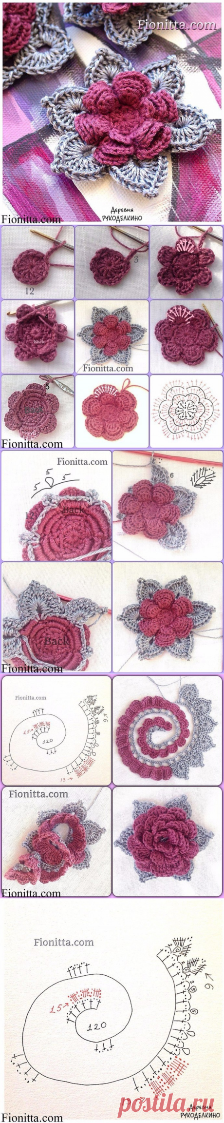 ​Шикарные вязаные цветы: мастер-класс