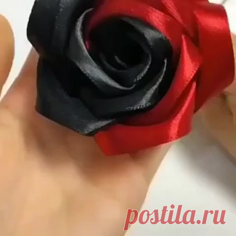 Роза из лент