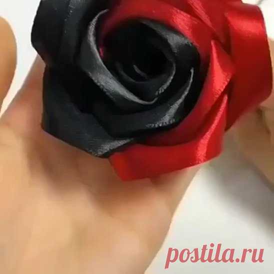 Роза из лент