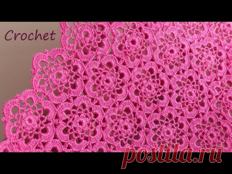 УЗОР без отрыва нити!!! Очень просто! ВЯЗАНИЕ КРЮЧКОМ безотрывный способ  SUPER EASY Pattern Crochet