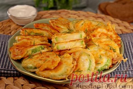 Рецепт: Жареные кабачки в кефирно-сырном кляре на RussianFood.com