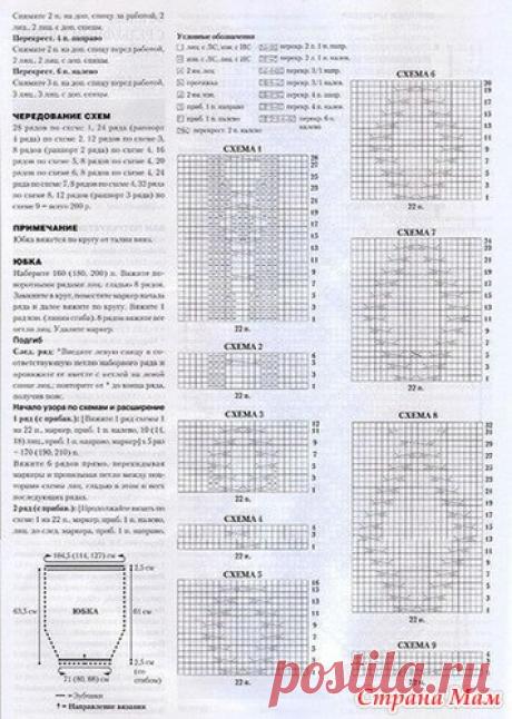 Юбка спицами - Вязание - Страна Мам