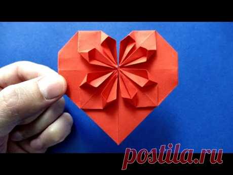 Оригами сердечко из бумаги DIY 💗