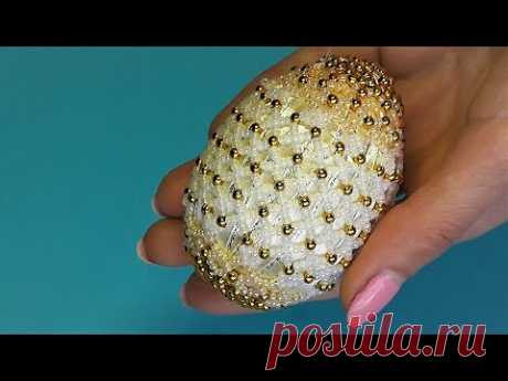 Пасхальное яйцо из бисера / Как оплести яйцо бисером Beaded Egg