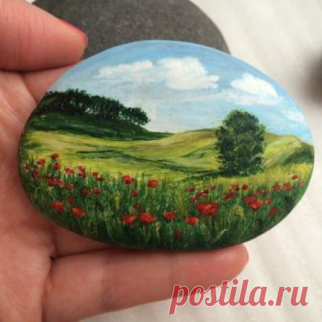 Аниныкамни пейзаж рисунокнакамне миниатюра миниатюрнаяроспись - ~~~Rock Painting^!