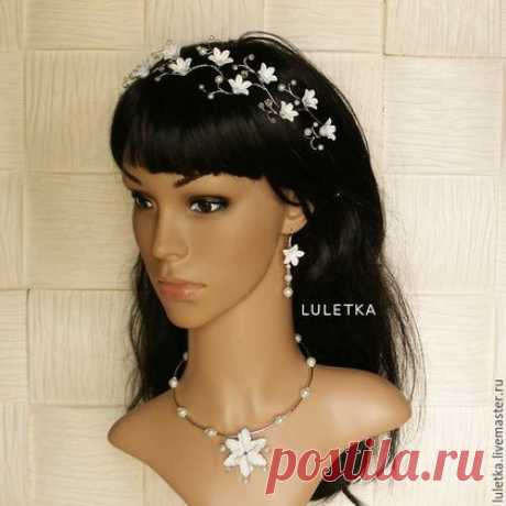 Купить SV Венок-тиара свадебный для невесты, из цветов - венок, венок из цветов, венок на голову