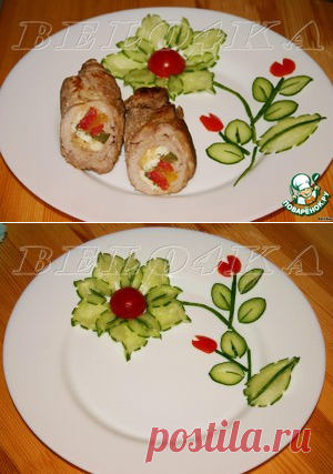 Цветок из огурца - кулинарный рецепт